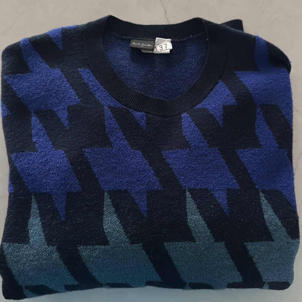 Paul Smith Navy and Teal Crewneck Sweater